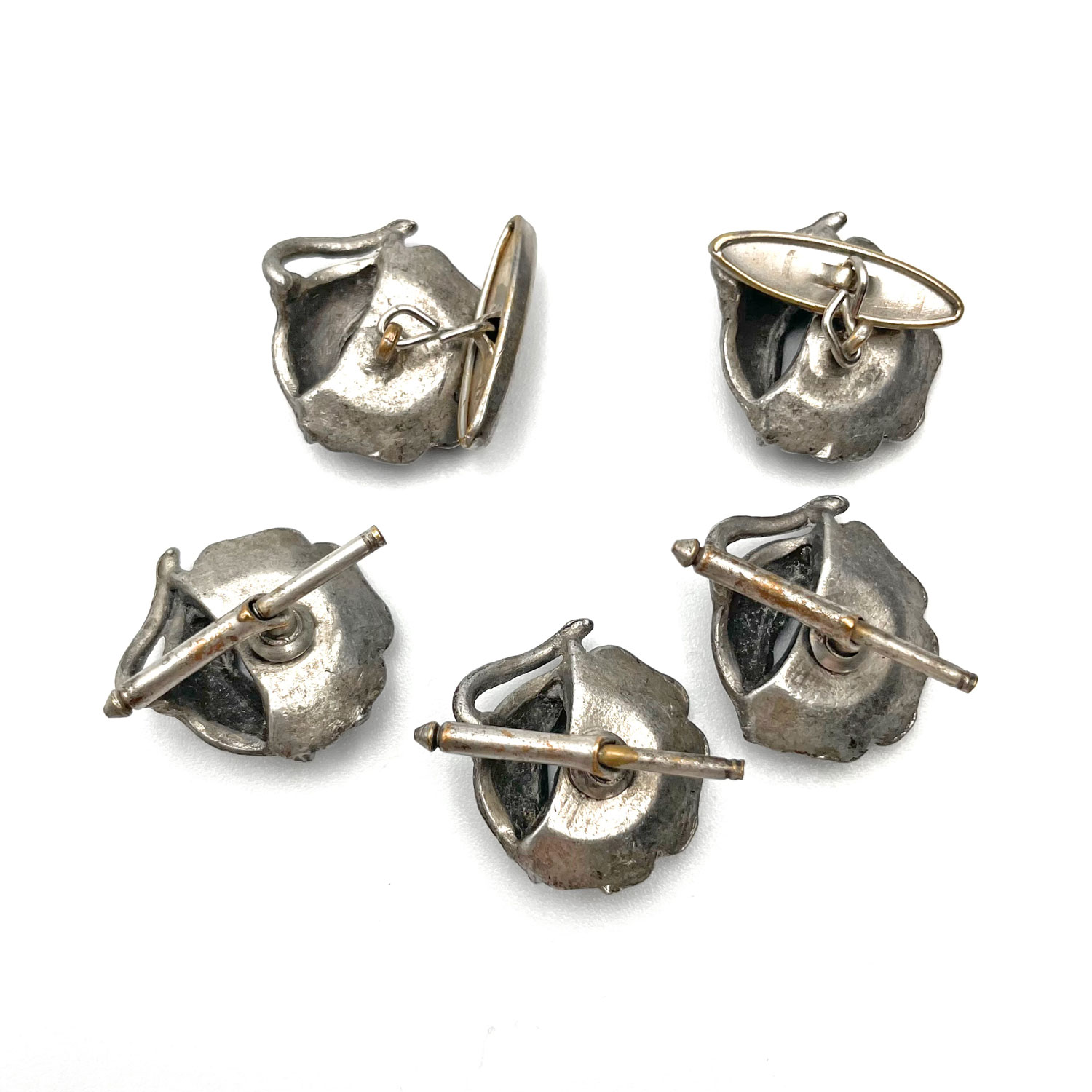 Vintage tuxedo shirt stud and cuff link set
