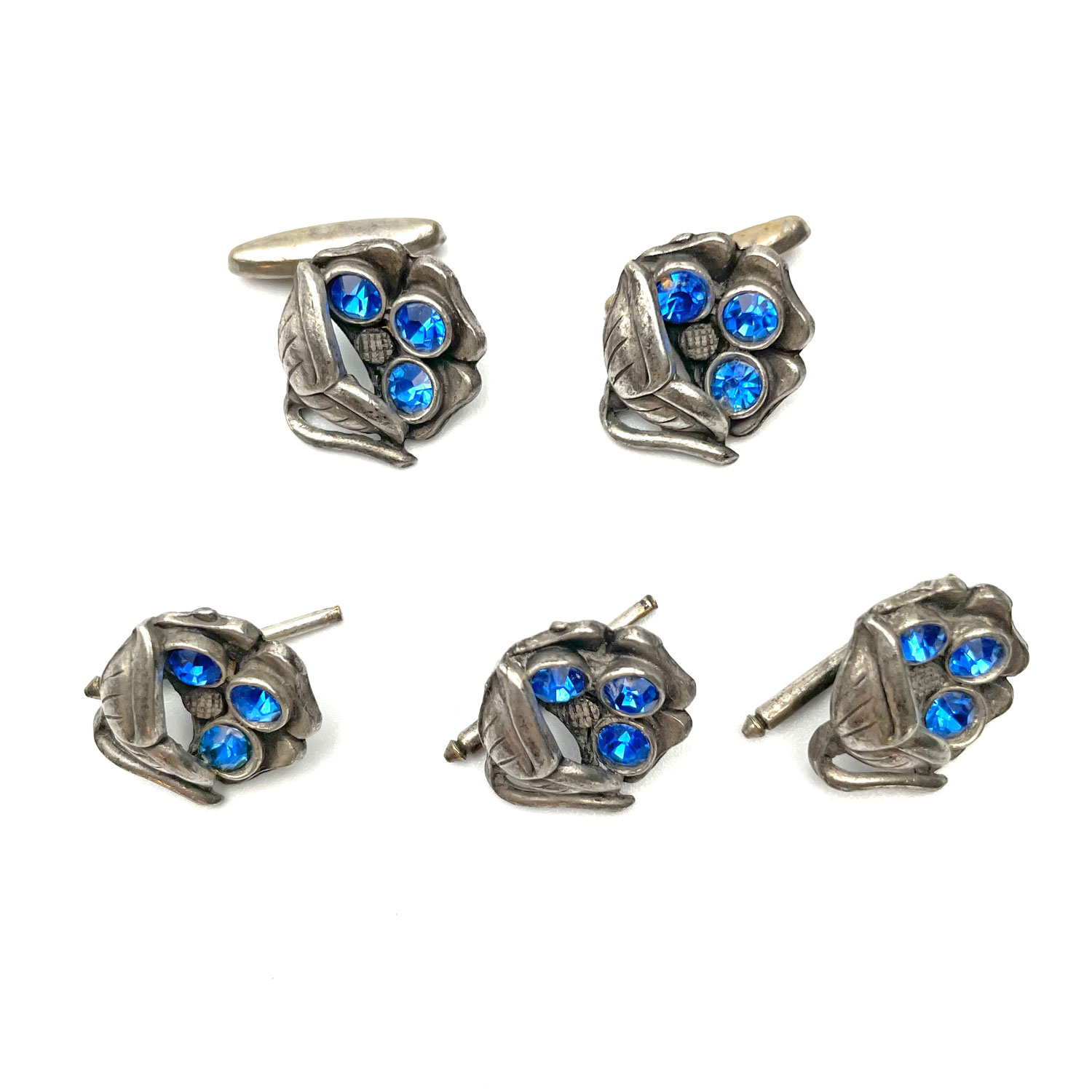 Vintage tuxedo shirt stud and cuff link set