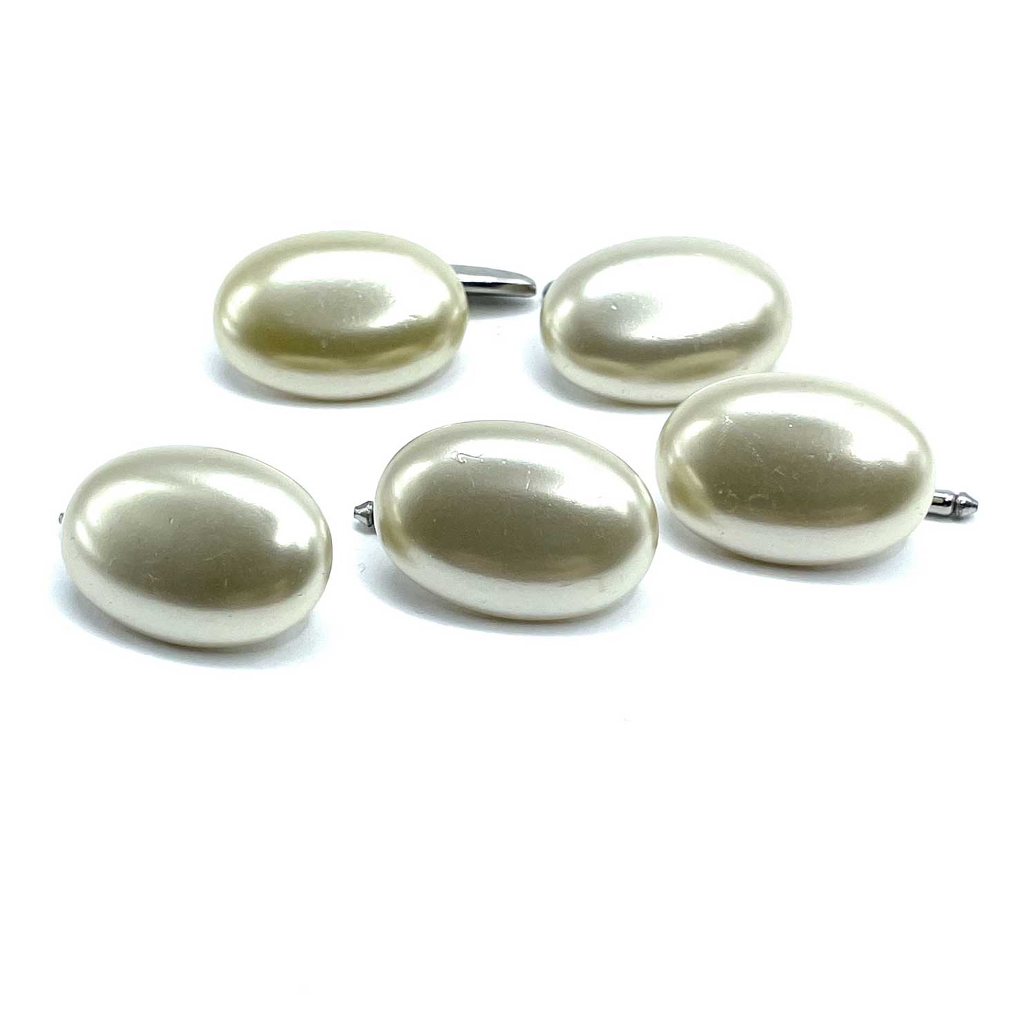 Faux pearl cufflink and shirt stud set