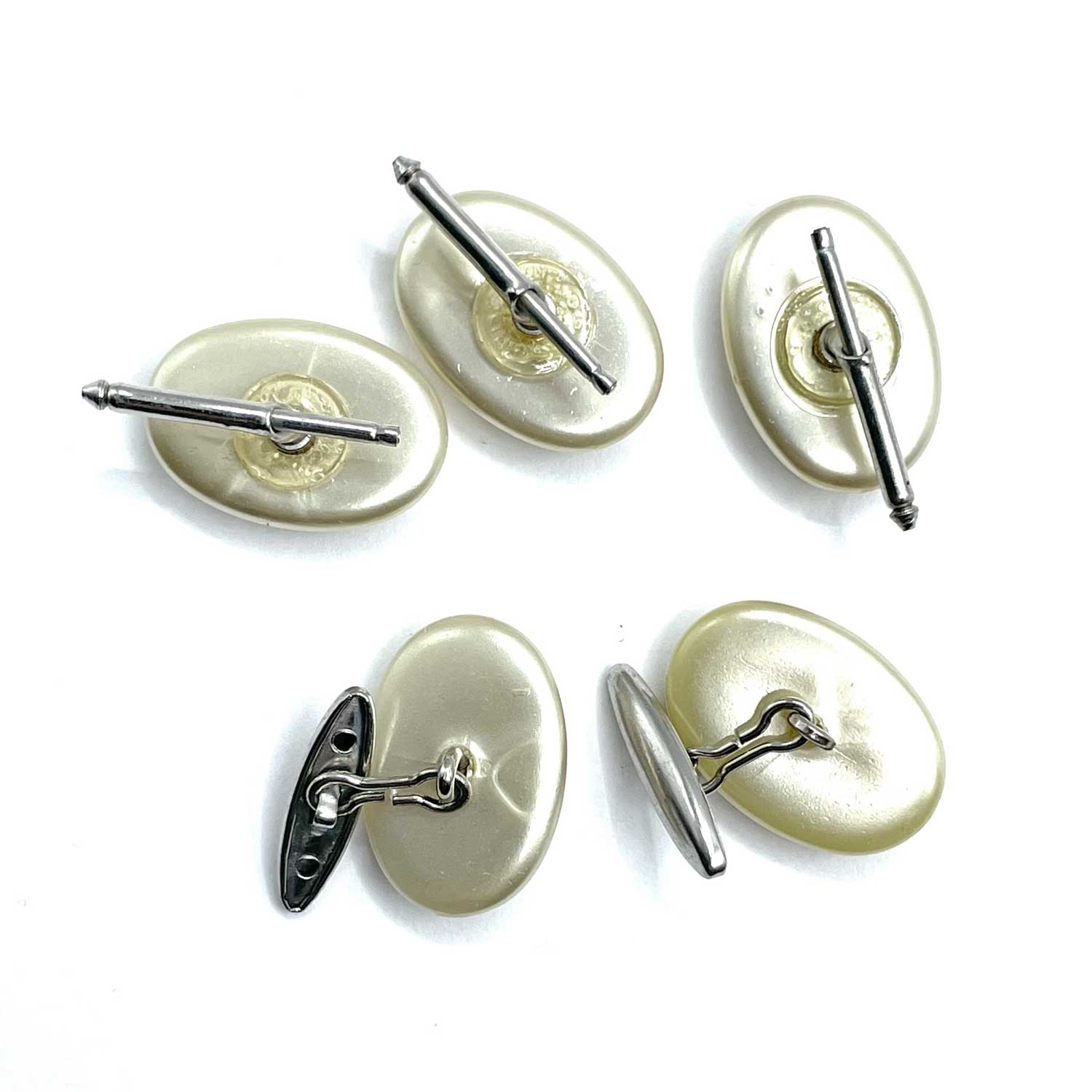 Faux pearl cufflink and shirt stud set