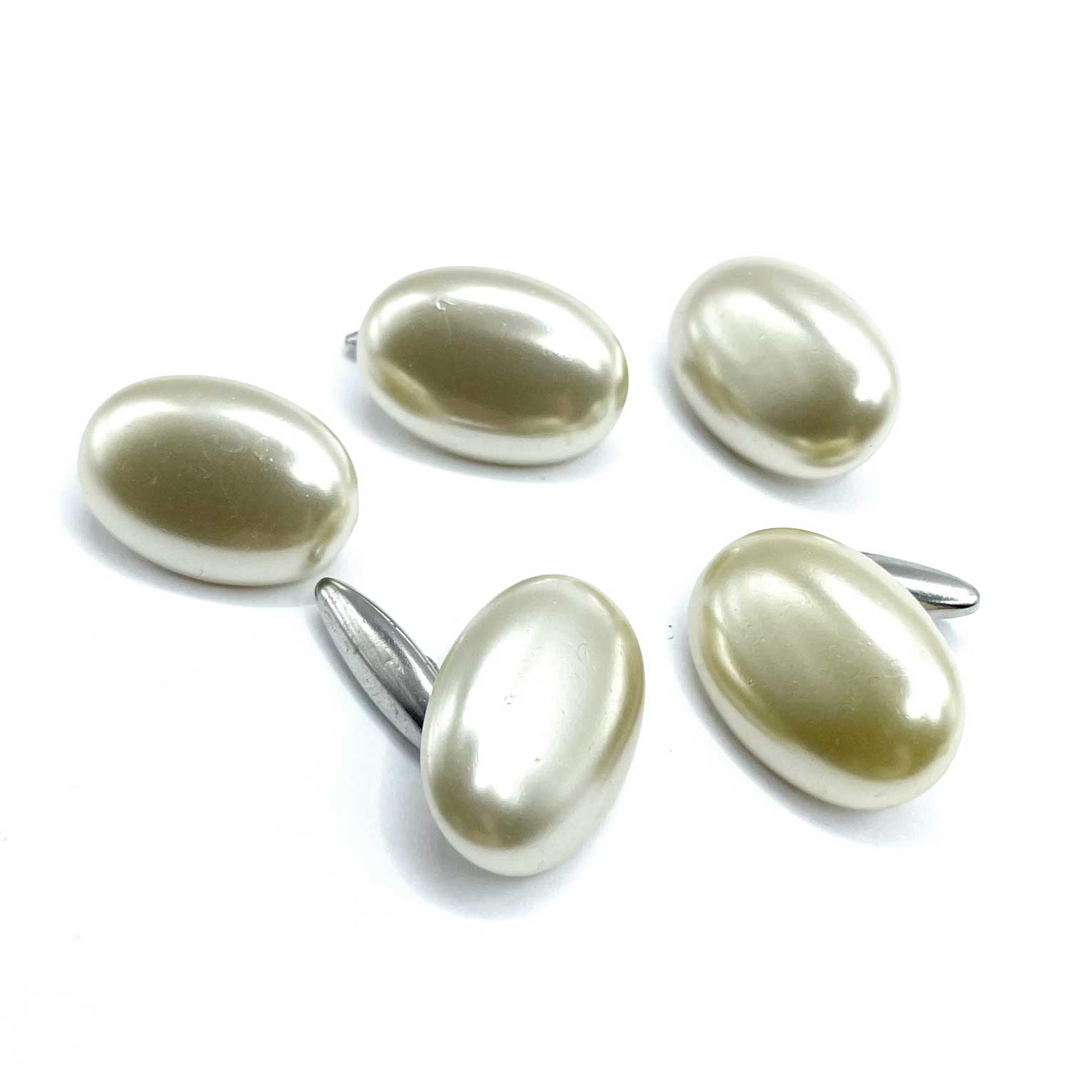 Faux pearl cufflink and shirt stud set