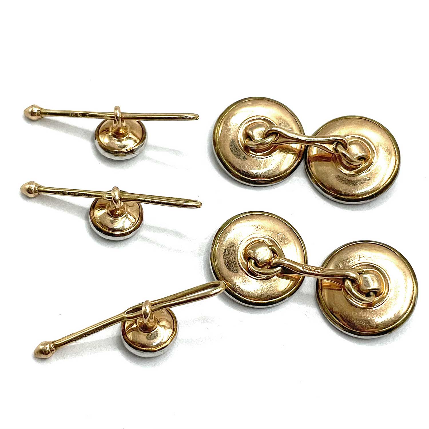 1920s cufflink and tuxedo shirt stud set