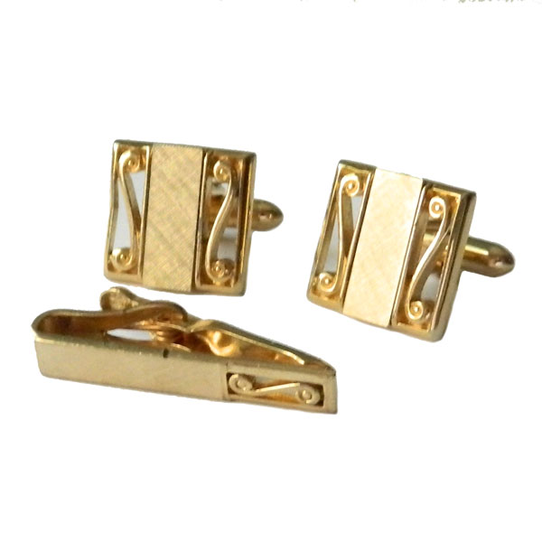 cufflink and tie clip set
