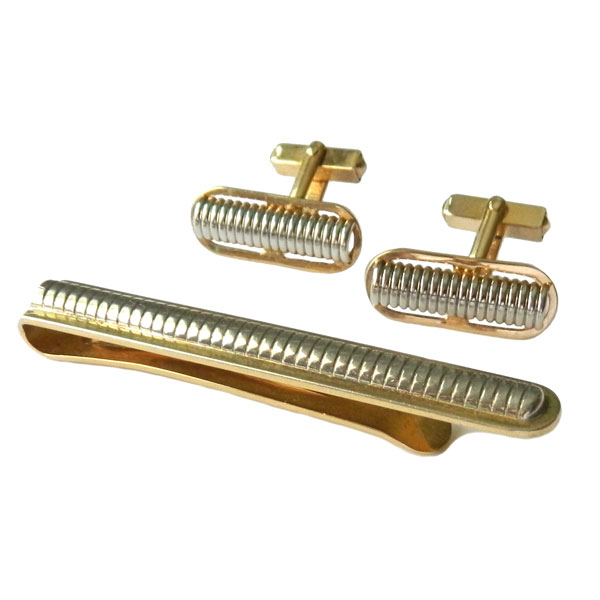 Swank cufflink and tie clip set