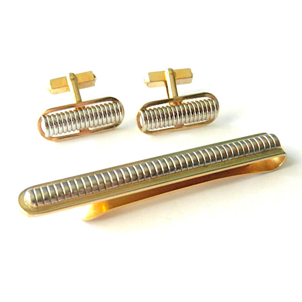 Swank cufflink and tie clip set