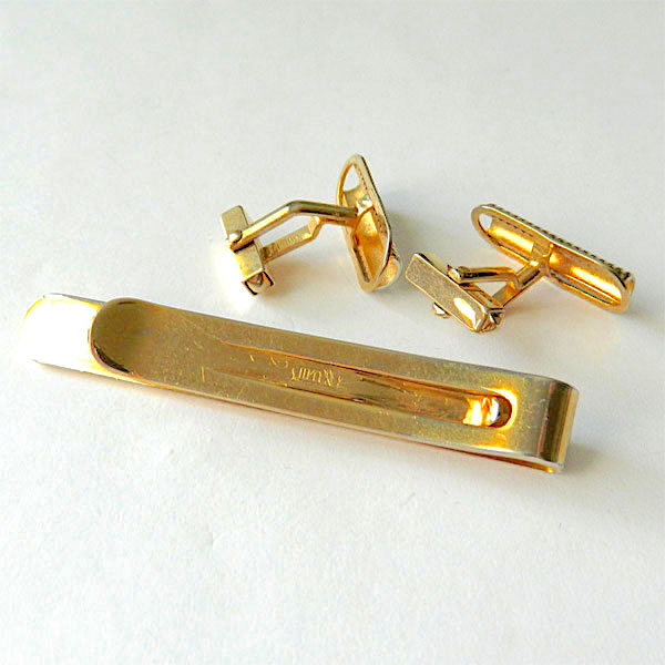 Swank cufflink and tie clip set