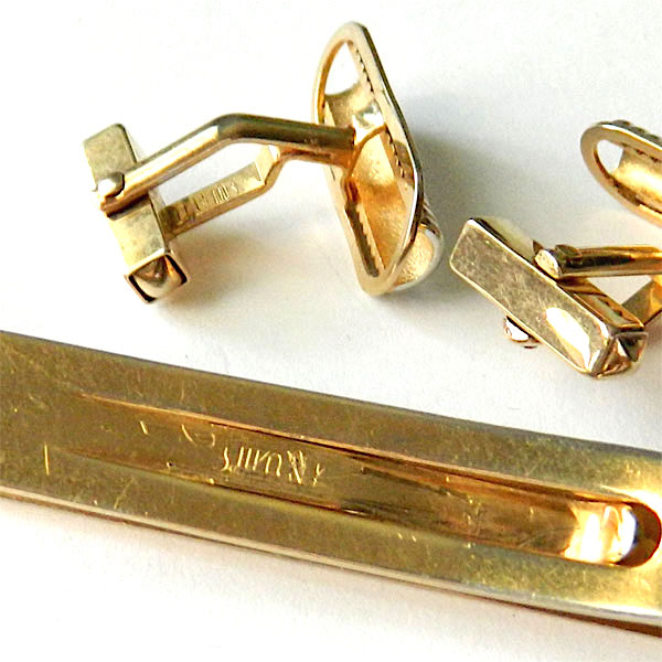 Swank cufflink and tie clip set