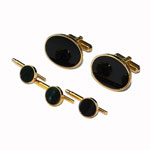 Tuxedo cufflinks and stud set