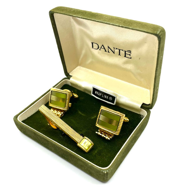 Dante cufflink and tie clip set