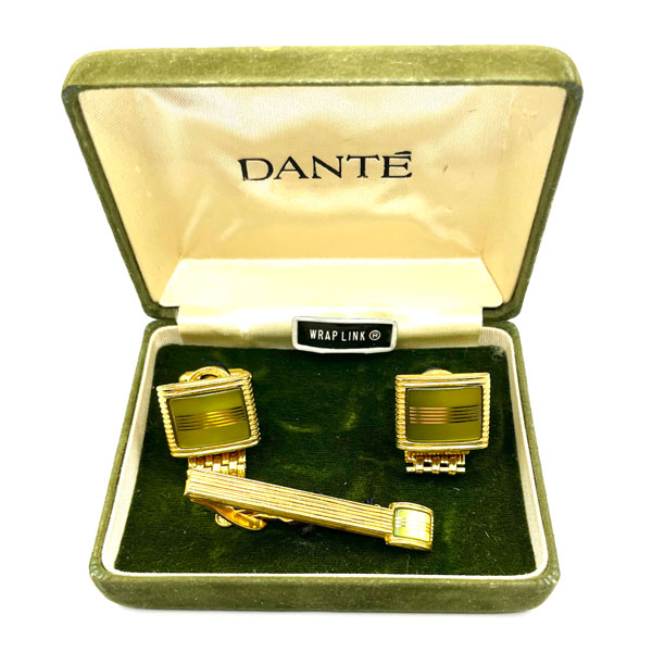Dante cufflink and tie clip set