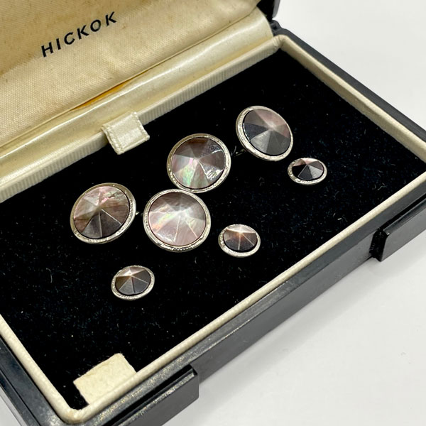1940's Art Deco Hickok cufflinks and tuxdo stud set