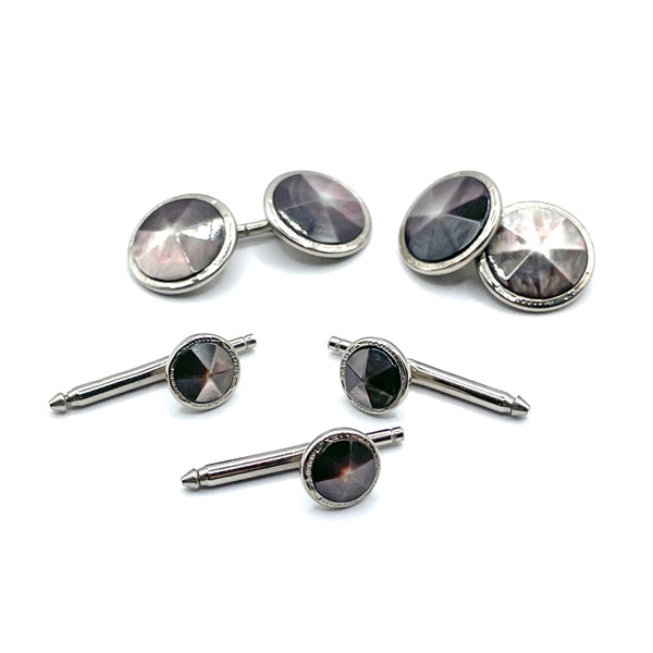 1940s Art Deco Hickok cufflinks and tuxdo stud set