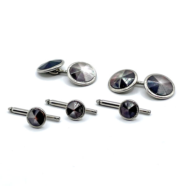 1940s Art Deco Hickok cufflinks and tuxdo stud set