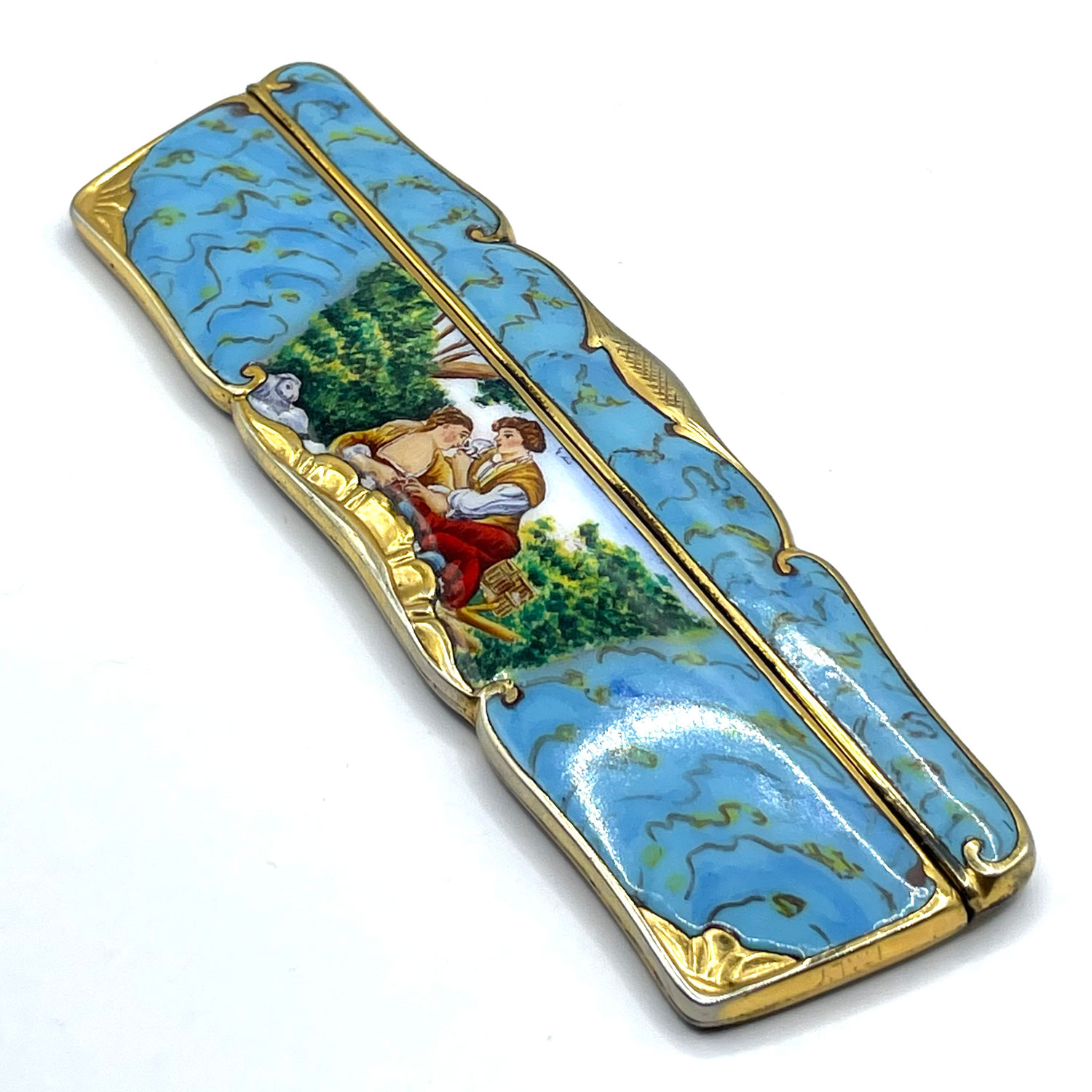 Antique enameled Italian comb