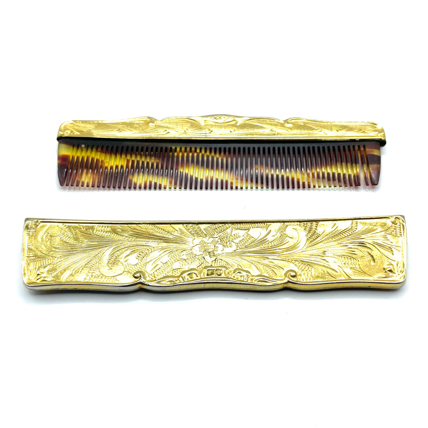 Antique enameled Italian comb