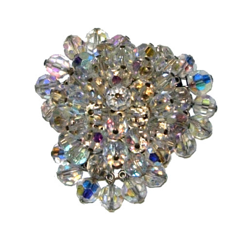 1950's aurora borealis crystal brooch