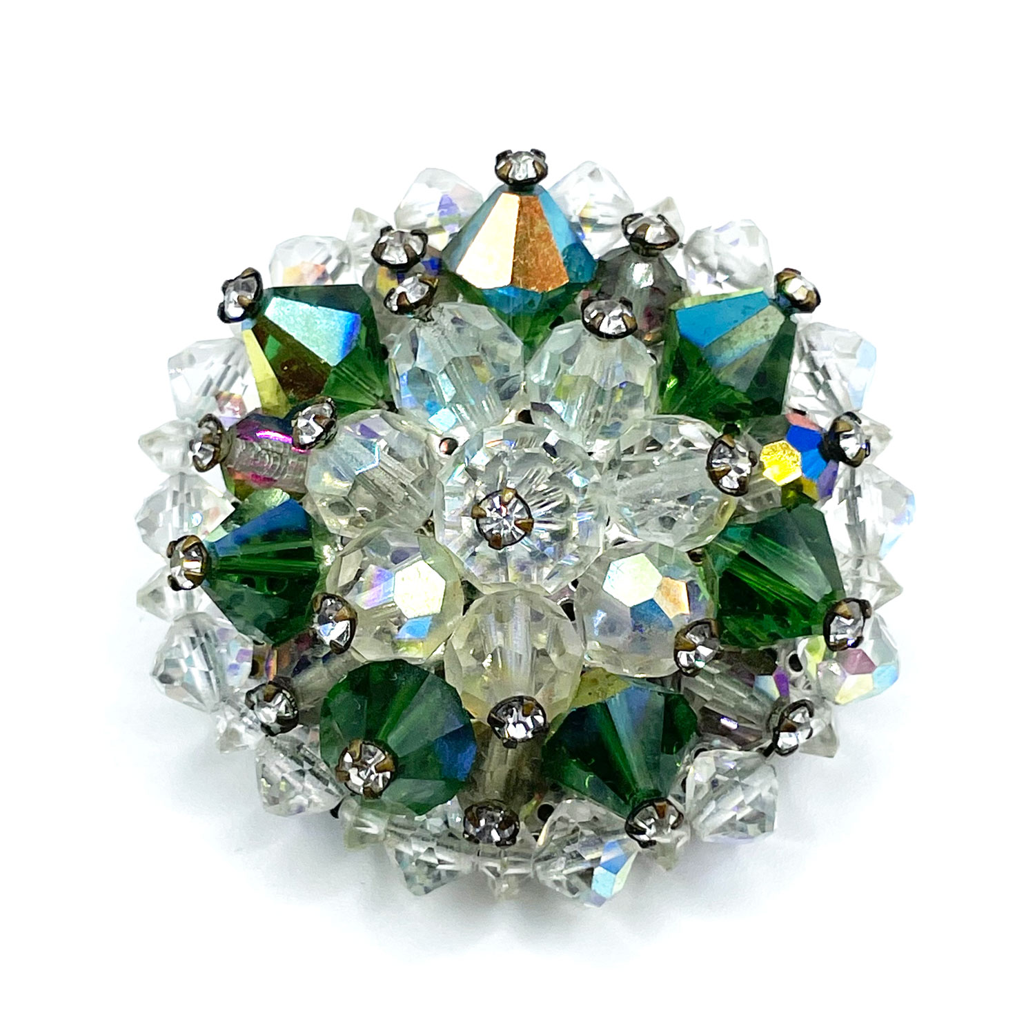 Aurora Borealis crystal brooch