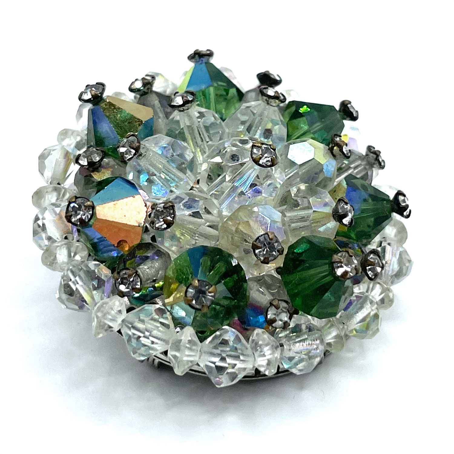 Aurora Borealis crystal brooch