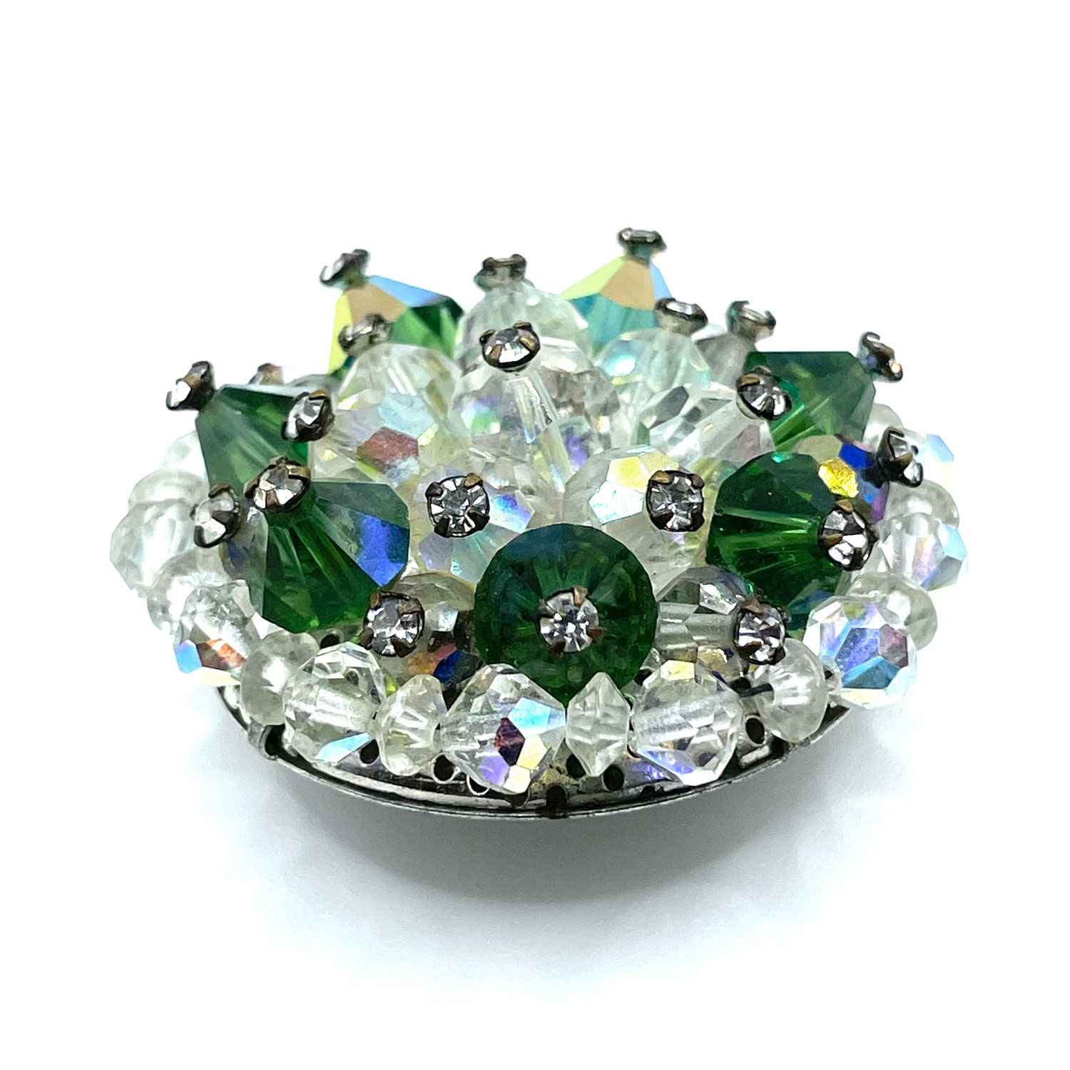 Aurora Borealis crystal brooch