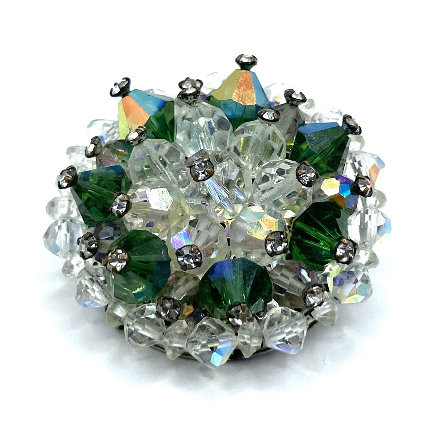 Aurora Borealis crystal brooch