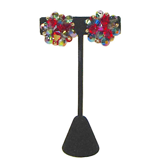 Red aurora borealis crystal earrings
