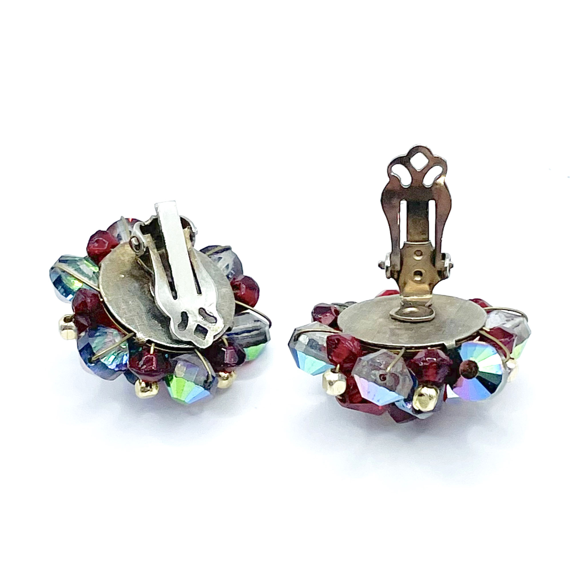 1950s red crystal earrings