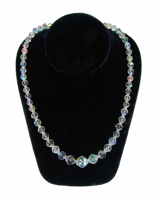 Vintage cut lead crystal necklace set