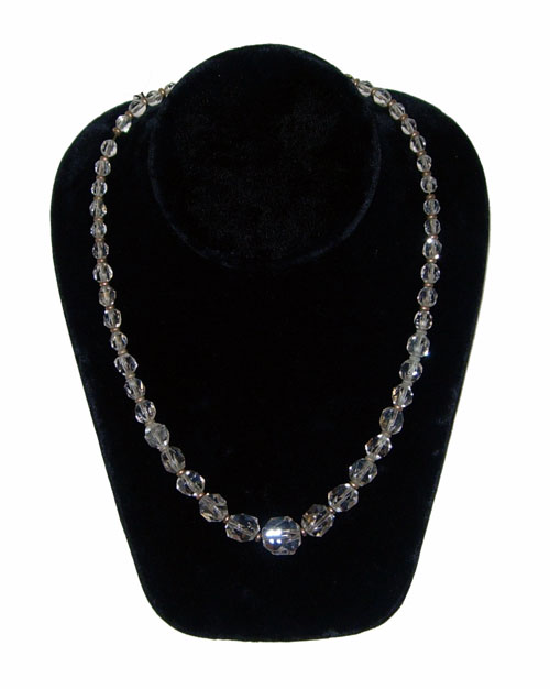 1950s crystal necklace with brass spacer beads