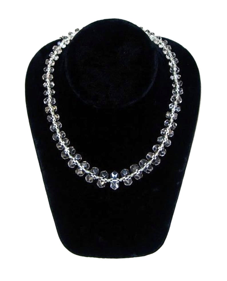 Vintage hand knotted cut crystal necklace