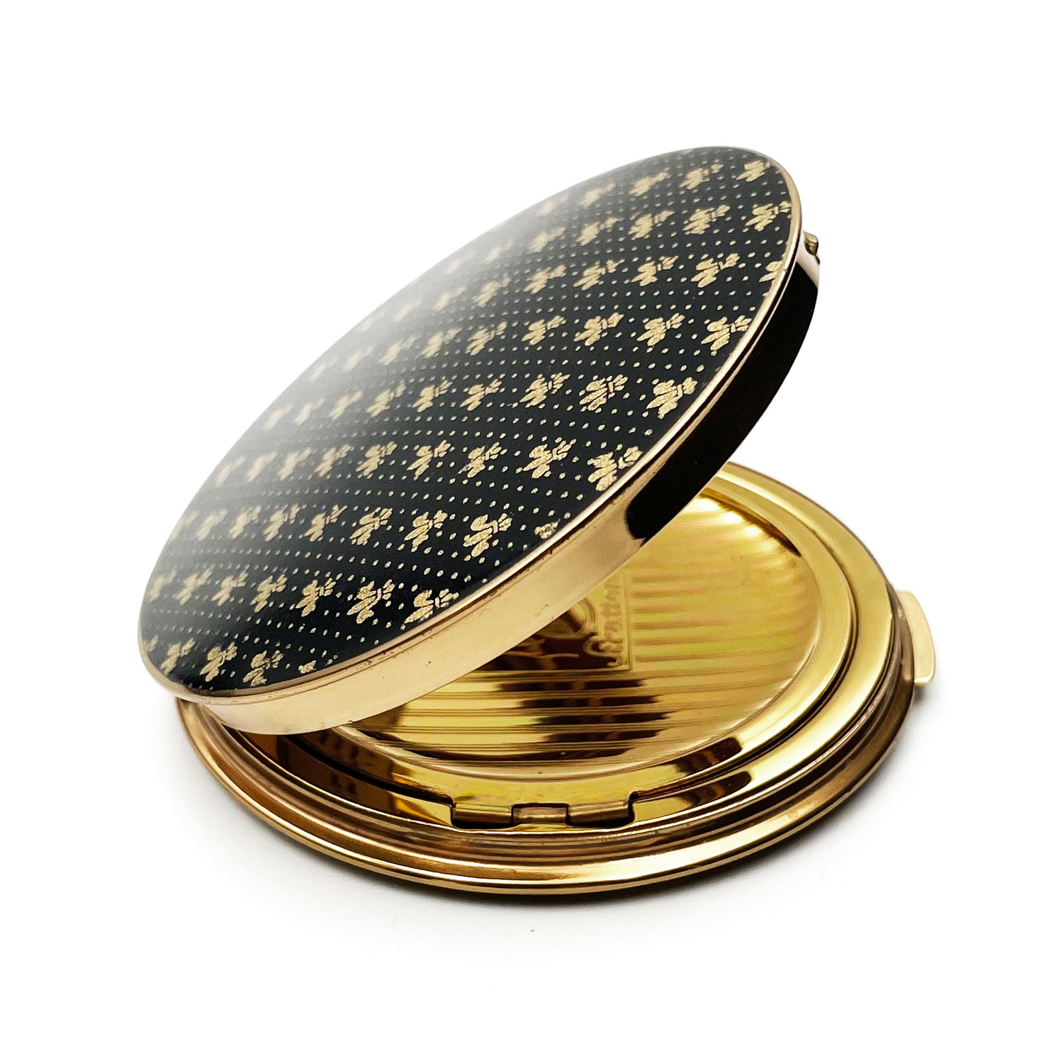 Vintage Stratton fleur de lis enameled compact