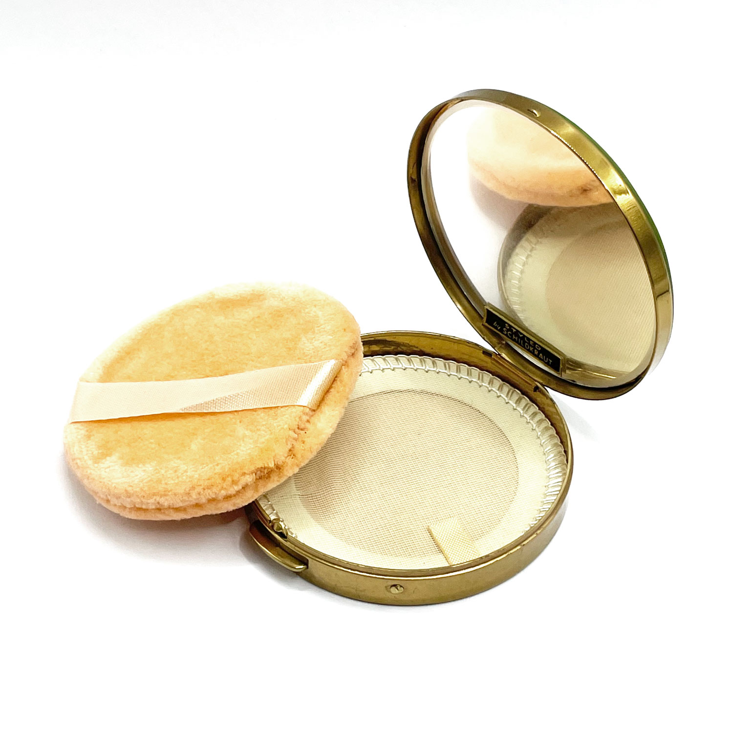 Spinach bakelite powder compact