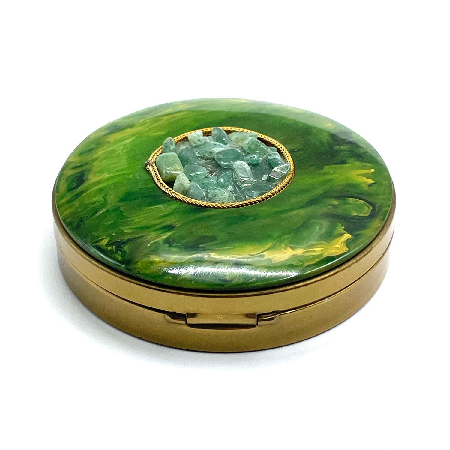 Schildkraut Spinach bakelite powder compact