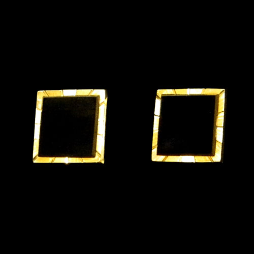 black and gold square cuff links