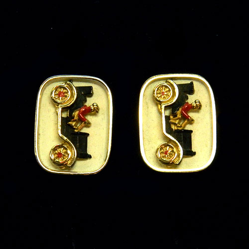 antique car cuff links