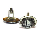 vintage enameled cuff links