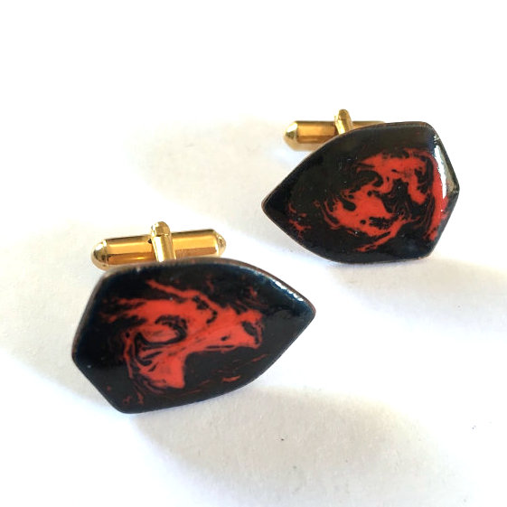 enameled cuff links