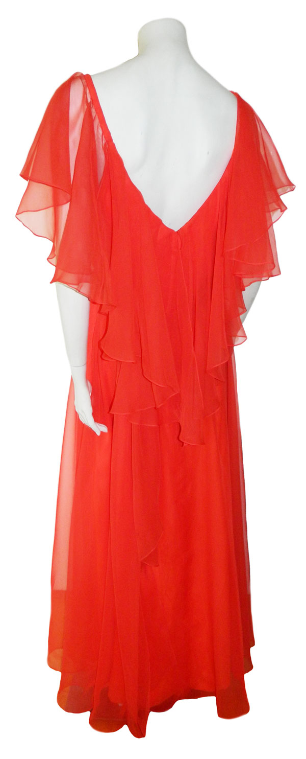 vintage long red dress