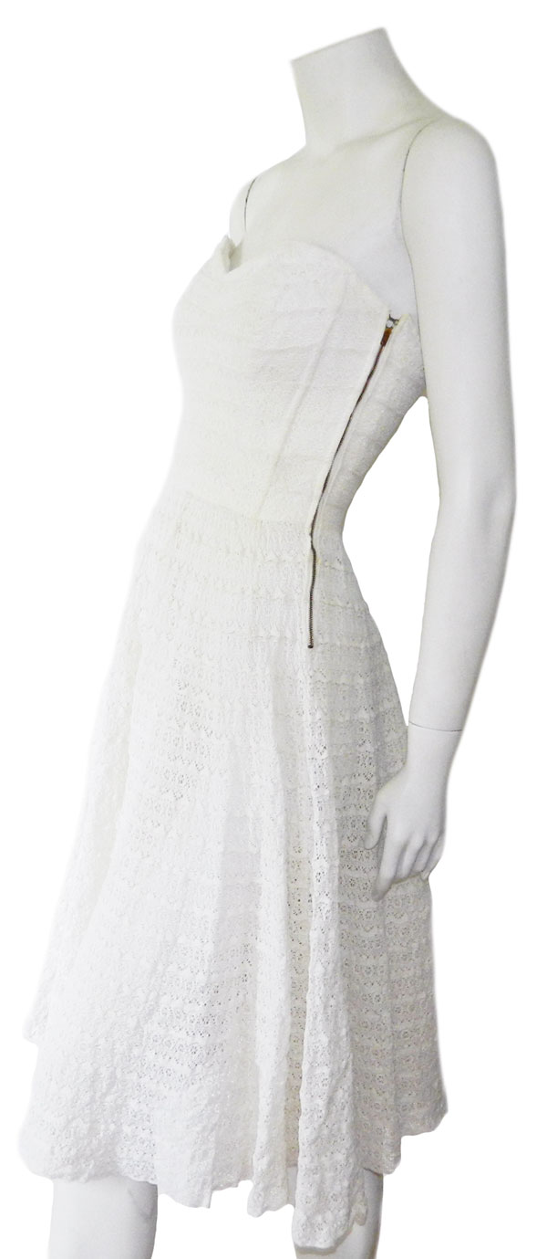1950's white lace party dress