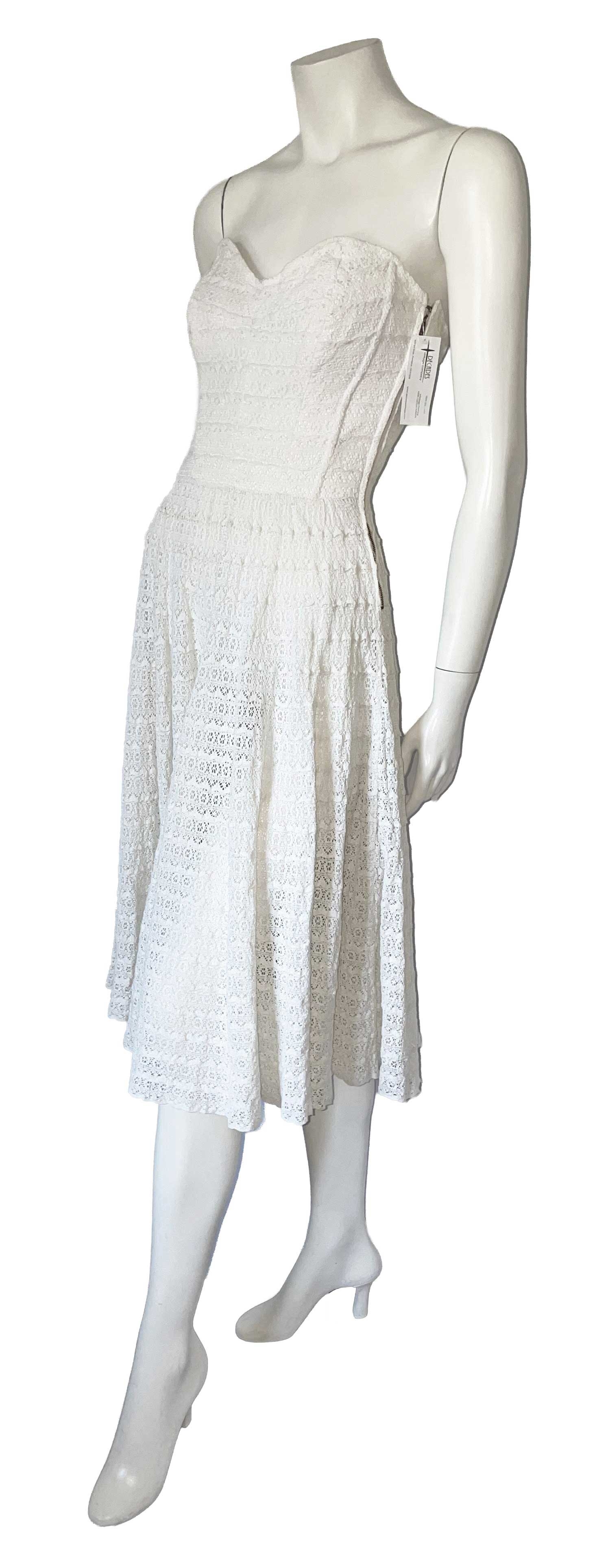 1950's white lace party dress