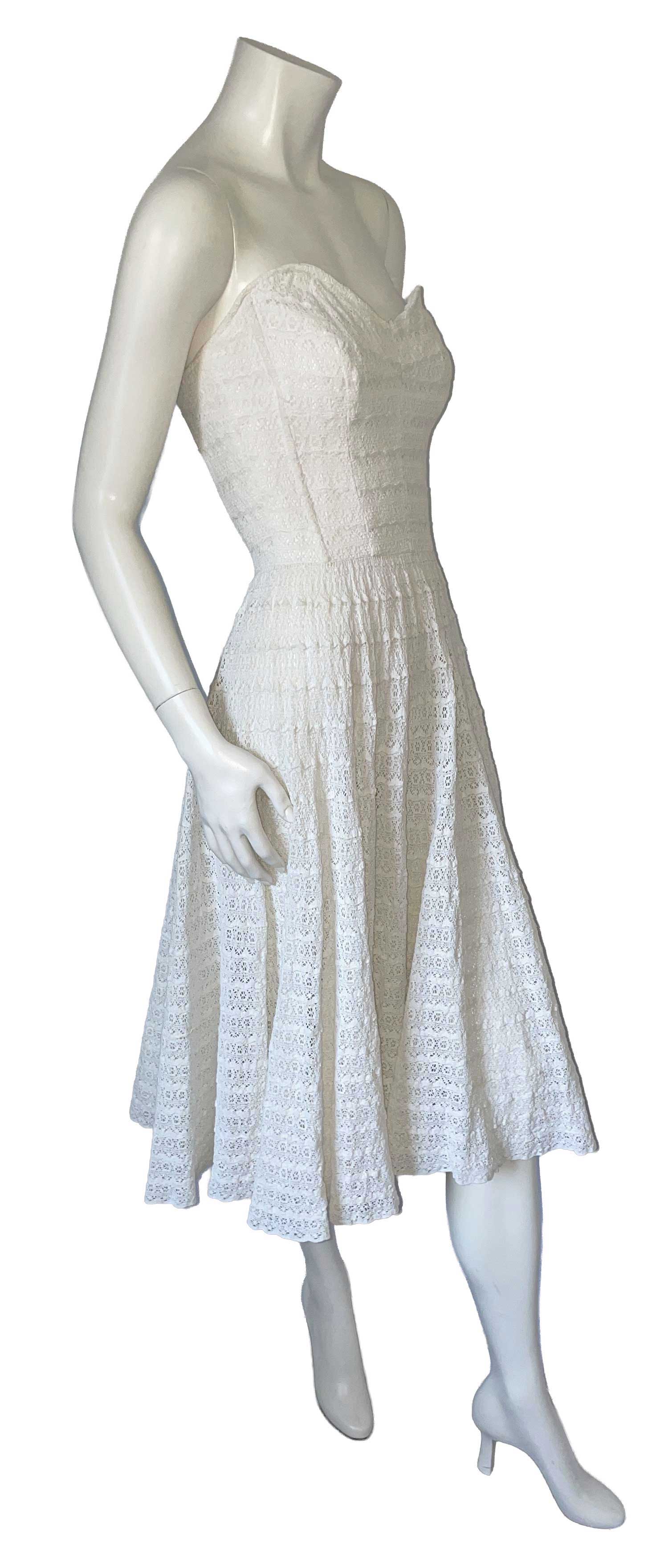 1950's white lace party dress
