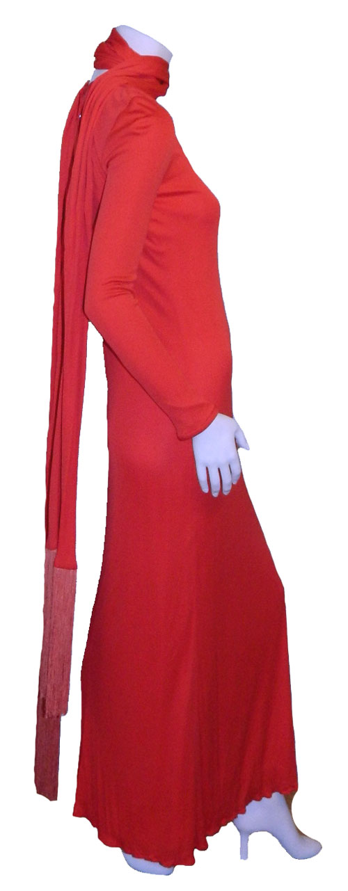 Jill Richards red dress