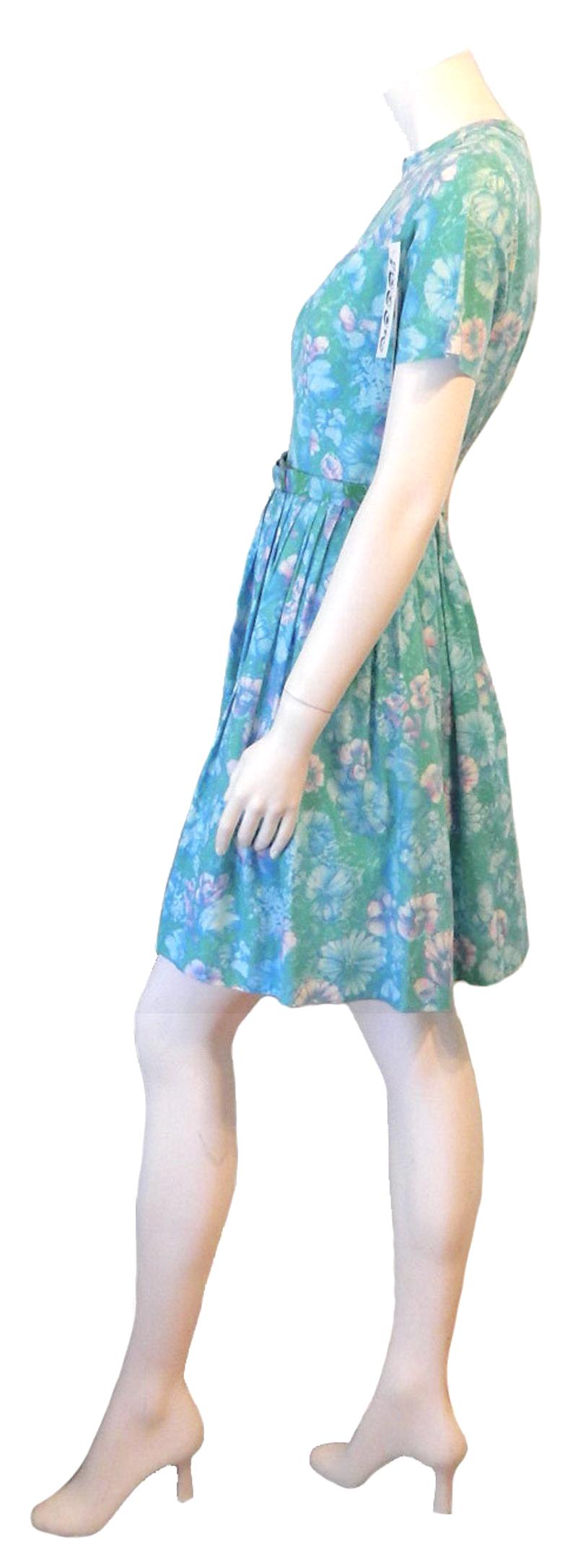1960's blue floral dress
