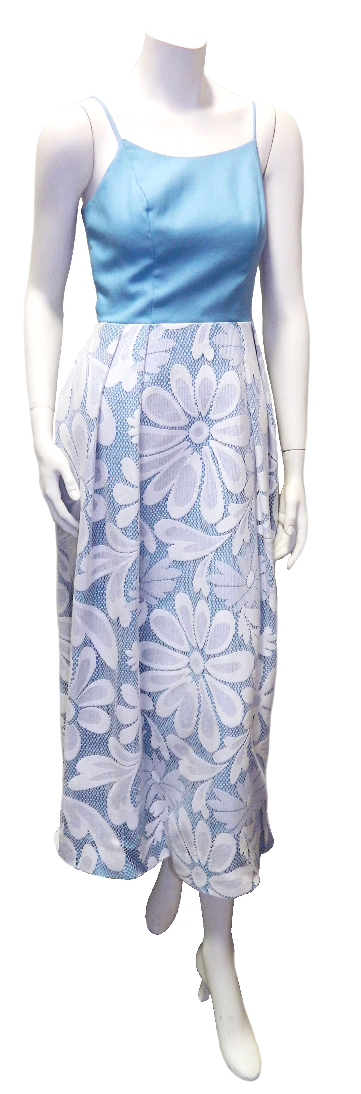 1960's long blue dress