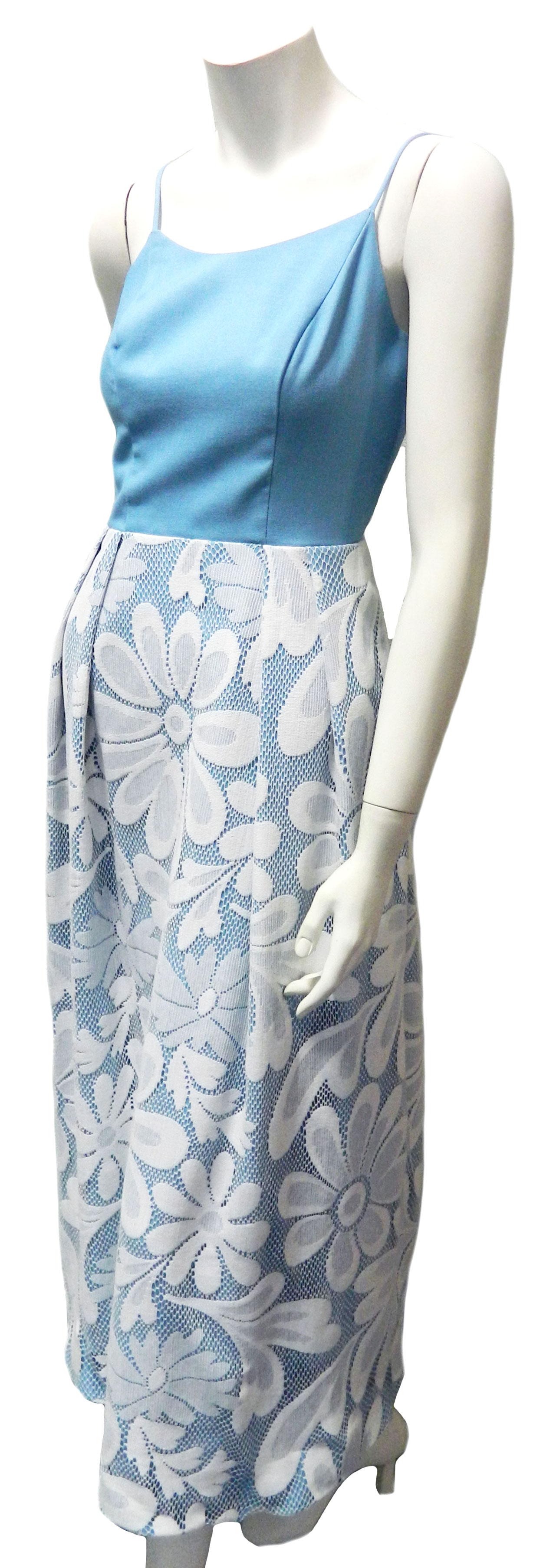 1960's long blue dress