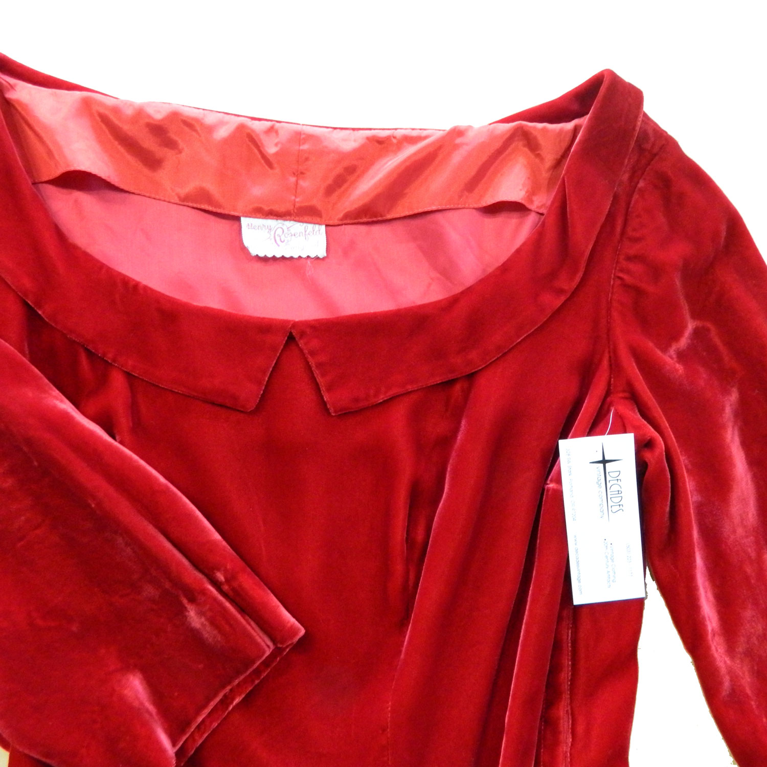 1950's red velvet dress