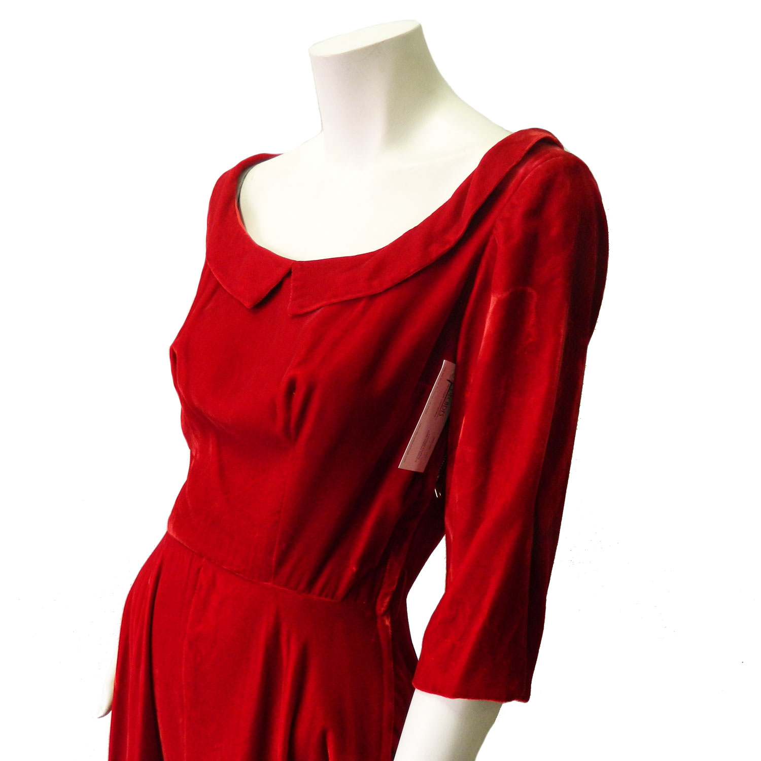 1950's red velvet dress