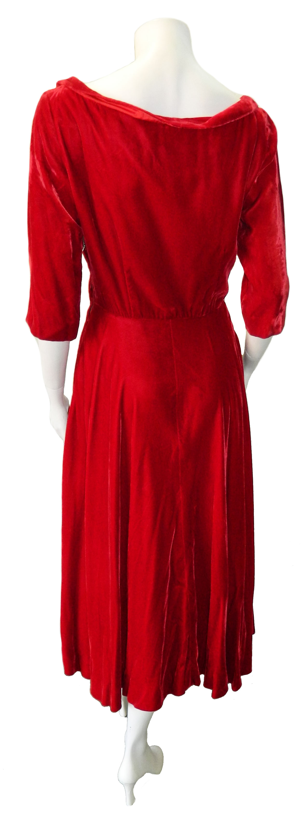 1950's red velvet dress