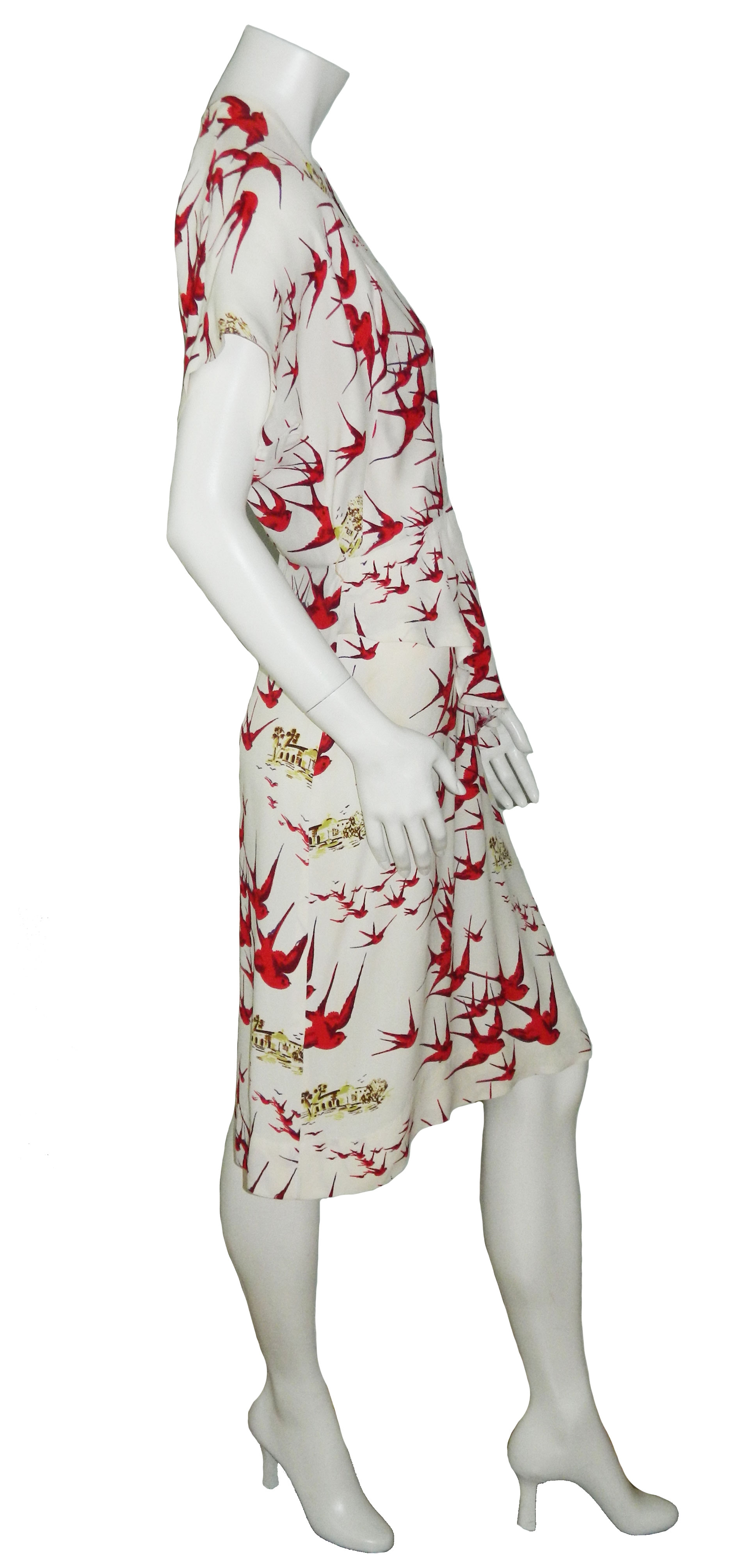 1940's rayon jersey dress