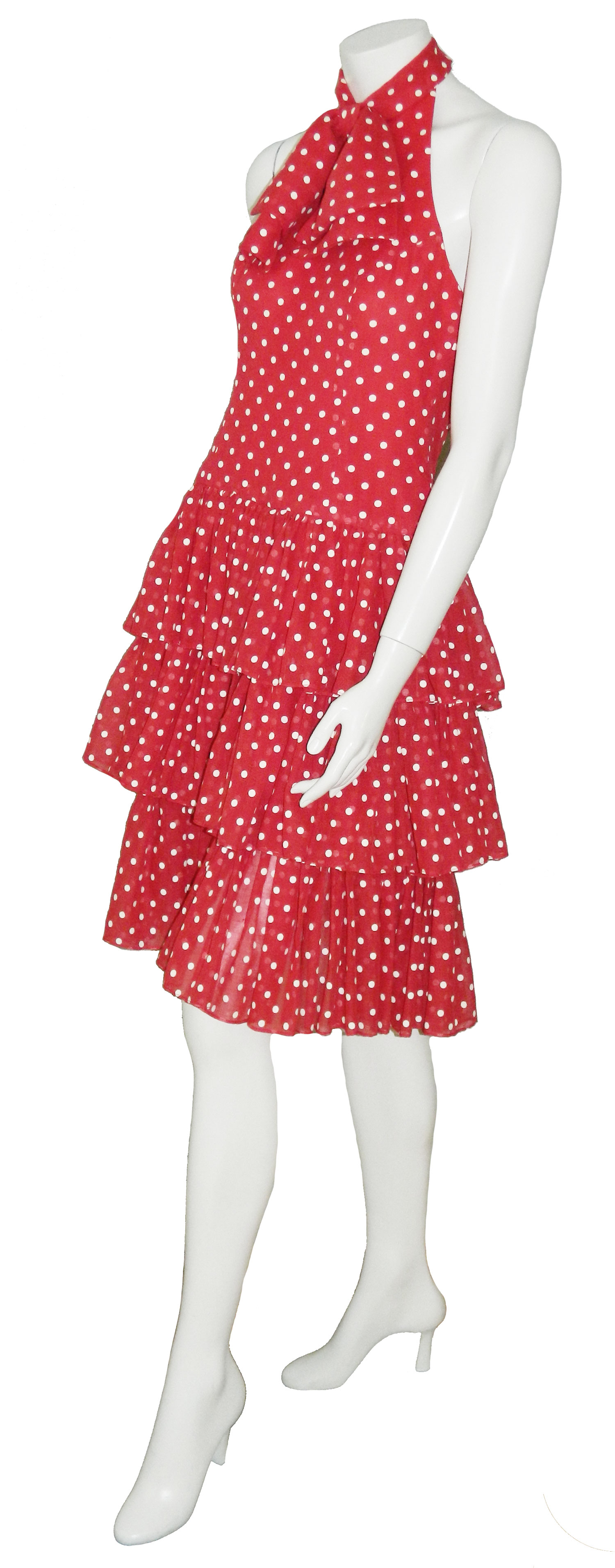 1980s polka dot dress