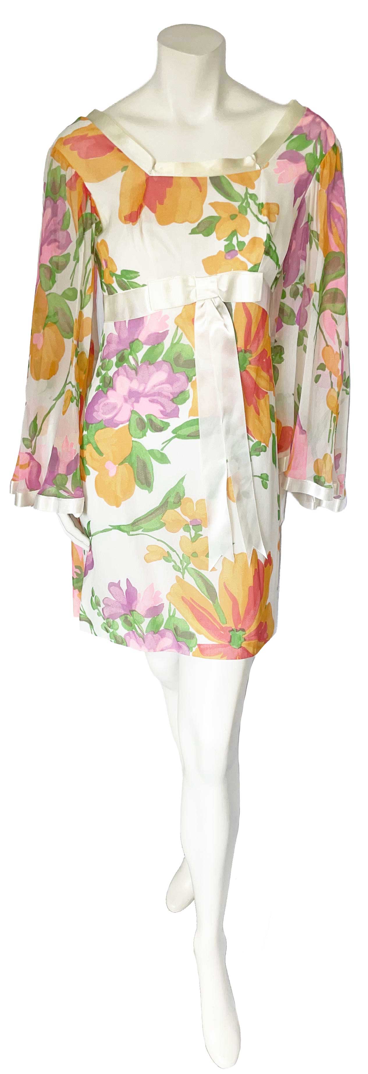 1960s Mod Floral Dress